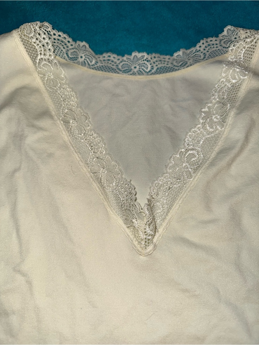 Lace Trim V‑Neck Women's Camisole - Cream